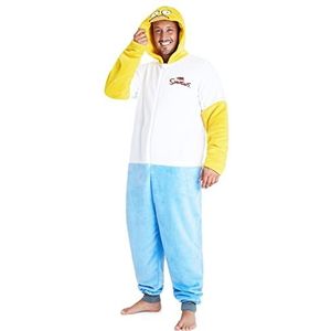 The Simpsons Onesies voor heren, fleece onesie voor volwassenen, grappige Homer Simpson pyjama, Meerkleurig, M