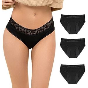 Set broek menstruatie in organisch organisch katoen - S - onder 4 -layer anti -lakke absorberende lagen - wasbare hygiënische bescherming voor regels