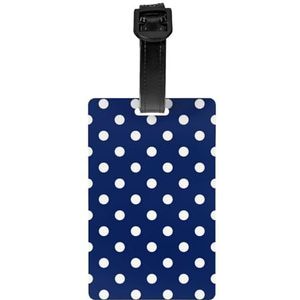 Marineblauwe polkadot, bagagelabels PVC naamplaatje reiskoffer Identifier ID-tags Duurzaam bagagelabel