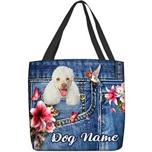 177 Strandtas Gepersonaliseerde Poedel Hond Hobo Bags Lichtgewicht Schooltas Grote Boodschappentas Voor Zwemmen, Vrouwen, Yoga, 15X50X40cm, Draagtas 1480, 15x50x40cm