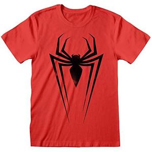 Marvel Uniseks volwassen strips Spider-Man Symbolen T-shirt, Rood/Zwart, M