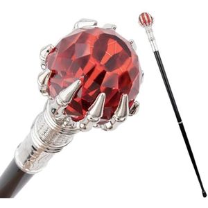 Rode Glazen Bol Steampunk Wandelstok, Rekwisiet Kostuum Scepter Cosplay, Kostuum Wandelstok, voor Mannen en Vrouwen 93 Cm