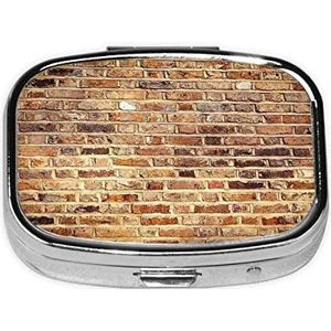 Industriële Bakstenen Muur Achtergrond Vierkante Pil Box, Pil Dispenser Box Kabeljauw Lever Oliedoos Vitamine Pil Doos Patiënt Pillendoos
