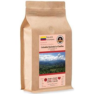 Kaffee Globetrotter - Koffie met hart - Colombia Hacienda La Claudina - 1000 g fijn gemalen - voor espressomachine - topkoffie fairtradeproduct ondersteunt sociale projecten