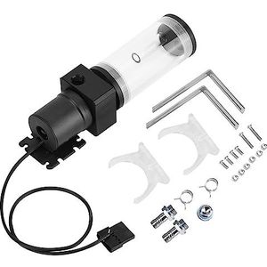 DIY Computer Waterkoeling Kit, Waterkoeling Systeem voor Computer, G1/4 CPU/GPU Blok Pomp Reservoir LED Waterkoeling Tank en Pomp, Sterke Druk Capaciteit (110mm)