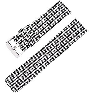 Horlogebandjes voor mannen en vrouwen, horlogeband 12-22 mm heren dames snoepkleur geweven nylon canvas horlogeband vervanging elegante zweetabsort horlogeband (Color : Type 1 silvery Clasp, Size :