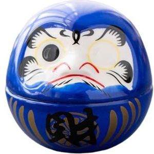 S-JIANG Daruma Poppen Japanse geluksbrengers cadeau, porseleinen verzamelstandbeeld wiebelende pop beeldje bureaudecoratie