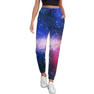 Bright Star Nebula Joggingbroek voor dames, hardloopbroek, joggingbroek, vrijetijdsbroek, elastische taille, lang, met zakken