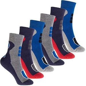Footstar Thermosokken voor kinderen, 6 paar, kleurrijke wintersokken van badstof, variant 2, 35-38