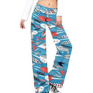 Narwhals yogabroek voor dames, casual broek, loungebroek, trainingspak met trekkoord, 2XL