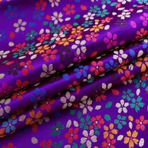 Satijn bekledende stof, zijdeachtige stof, Little Star Tie Dye Kleur Jacquard Bruidsmeisjesjurk Jurk Rok Broek Overhemd Trouwjurk Doek 100×115cm(Color:Purple)