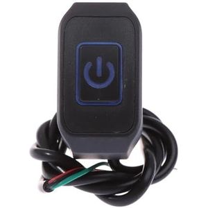 Motorfiets Stuurschakelaar 22mm Motorfietsschakelaar Met LED-licht Momentary-knop Stuurmontage Koplamp Claxonbediening Waterdicht Aangepast(Blue)