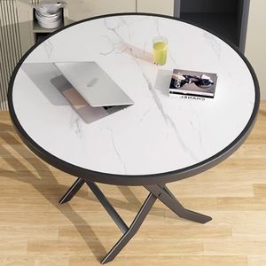 Zhoudong 24/28 inch ronde klaptafel, draagbare patio bijzettafel, mobiele lade bovenste tafel, vierkante opvouwbare eettafel, 35 inch houten kleine tafel voor buiten balkon, wit (A,70 x 72 cm)