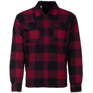 Henry Terre Houthakkersjas voor heren, overhemd, werkjas, flanellen jas, thermojas, geruit gevoerd, rood, XXL
