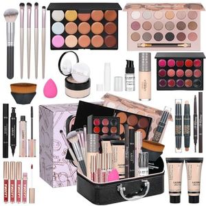 Make-upset voor vrouwen, complete set, vakantiegeschenkdoos, onmisbare starterbundel, bevat complete make-upset