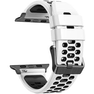 INSTR Siliconen band voor Apple Horloge Ultra2/ultra 49mm Horloge Armband Voor iwatch Serie 9 8 7 6 5 4 3(Color:Black White,Size:49mm)