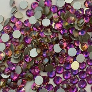 SS6-SS30 Rode Serie Non-Hotfix Strass Glitter Glas Flatback Kristal Strass Nail Art Edelstenen Voor Kleding Ambachten Decoratie-Mirage Goud Roos-SS8-1440 Stuks