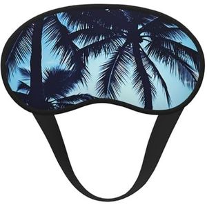 Palmboom Blauw Slaap Masker Zacht Comfortabel Oogmasker met Verstelbare Strapblackout Oogslaap Schaduw Cover voor Vrouwen Meisjes Mannen Reizen Yoga Dutje Shift Werk