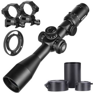 SPINA OPTICS Variabele vergrotingskijker 4-16x44 / 6-24x50 SFP Jachtkijker 2nd Focal Flat Rifle met Mil Dot Reticle en 20 mm ringhouder, 30 mm buis (4-16x44SFP)