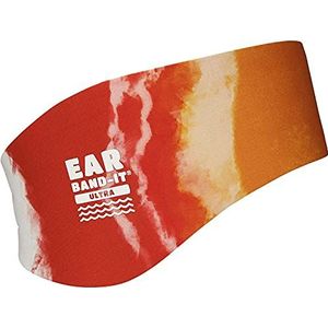 Ear Band-It Ultra 100% neopreen, zwemband, dikker, sterker | aanbevolen waterbescherming voor douche, zwembad, strand, maat kinderen en volwassenen | oranje (Tie Dye), S