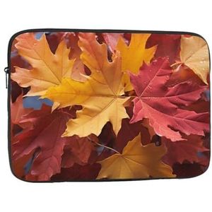 Rood Geel Herfst Esdoornbladeren Laptop Sleeve Case 10 inch Laptop Tas Shockproof Beschermende Notebook Case Computer Draagtas Case