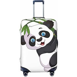 WOWBED Ondeugende panda bedrukte kofferhoes elastische reisbagagebeschermer past op bagage van 18-32 inch, Zwart, M