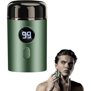 Horuili® Mini Electric Shaver, draagbaar elektrisch mini-scheerapparaat, elektrisch scheerapparaat voor heren, USB-oplaadbaar scheerapparaat, wasbaar nat en droog scheerapparaat (groen)
