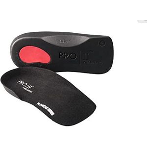 PRO 11 WELLBEING - 2 paar slim fit orthopedische inlegzolen met hielkussen voor plantaire fasciitis, Zwart, 7-8.5 UK