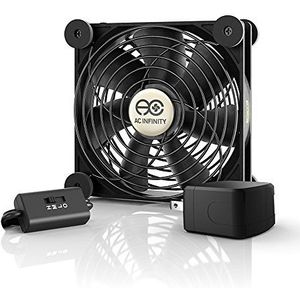 AC Infinity Multifan S3-P, stille 120 mm ventilator met wisselstroomvoorziening en toerentalregeling, UL-gecertificeerd voor de Xbox-componentenkoeling van de DVR-Playstation van de ontvanger