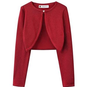 BlackButterfly Kinderen Lang Mouw Sprankelend Vest kinder Meisjes Bolero Shrug (Rood, 3-4 jaar)