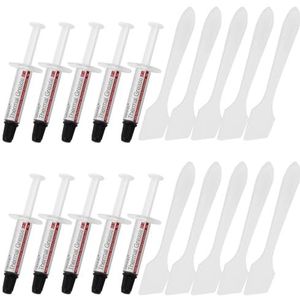 GENNEL Set van 10 GT-1 zilveren CPU thermische pasta (1 g x 10), hoogwaardige thermische compound pasta, koellichaamverbinding, ultra-lage thermische impedantie thermisch vet voor
