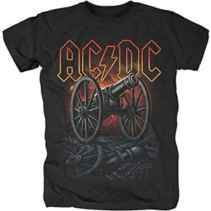 AC/DC About To Rock Canon Red T-shirt zwart XXL 100% katoen Band merch, Bands