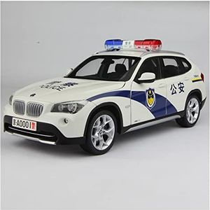 Schaal afgewerkte modelauto 1:18 Voor BMW X1 E84 2010 SUV Legering Politie Auto Model Diecast Simulatie Voertuigen Volwassen Collectie Ornamenten Miniatuurreplica-auto