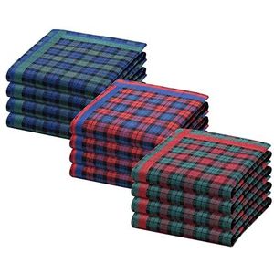 JEMIDI Dameszakdoeken - Katoen - Set van 12 - 30 x 30 cm - In Verschillende Kleuren