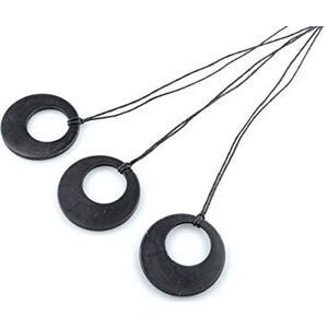 KASHU Edelsteen shungite rechtstreeks uit Karelië: 3 x cirkelvormige hanger, Shungite, Shungiet