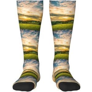 YsoLda Kousen Compressie Sokken Unisex Knie Hoge Sokken Sport Sokken 55CM Voor Reizen, Natuurlijke Landschap Print, zoals afgebeeld, 22 Plus Tall