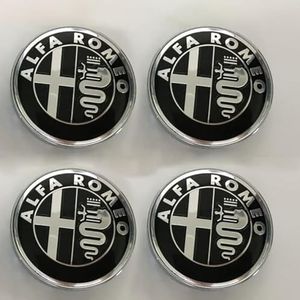 SJZZJMZ 4 stuks auto wielnaafdoppen naafdoppen voor Alfa Romeo 156 Crosswagon 2004-2007 60mm naafdoppen vervangende naafdop stickers