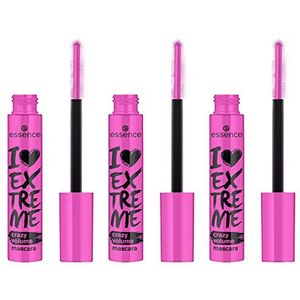 essence - I LOVE EXTREME Crazy Volume - Mascara - Zwart - Verpakking van 3 stuks