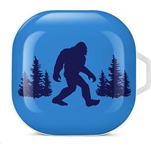 Grappig blauw Bigfoot oordopjes hoesje compatibel met Samsung hard shell beschermhoes witte stijl