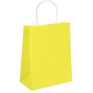 10/30/50Pcs Vakantie Party Gift Bag Met Handvat Sieraden Boodschappentas Kerst Valentijnsdag Huwelijk Gift Gekleurde Papieren Tas (Geel, 15x21cmx50PCS)