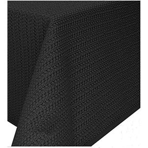 Schwar Textilien Tafelkleed voor tuintafel, zacht schuimmateriaal, antislip, weerbestendig, 6 kleuren, ovaal, 140 x 180 cm, zwart
