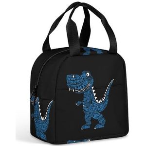 Dinosaurus Illustratie Lunch Box voor Vrouwen Mannen Geïsoleerde Lunch Tas Herbruikbare Lunch Tote Bag Lunch Container