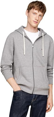 Tommy Hilfiger - ESSENTIAL FLEECE ZIP THROUGH - Capuchonsweatvest - Medium Grey Heather