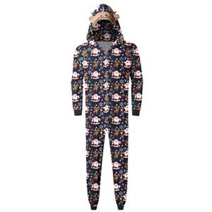 Bijpassende familie kerstpyjama onesie - Familie bijpassende pyjama met capuchon en patronen,Familie-kerstpyjama voor tieners, kinderen en volwassenen, cadeau-idee