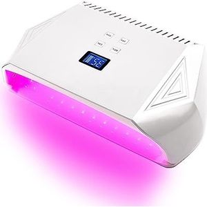 UV-nagellamp, 128 W LED UV Nail Lamp LED Nagel Droger Rood Licht Kralen Curing Polijsten Gel High Power Sneldrogend nail Art Lamp(White)