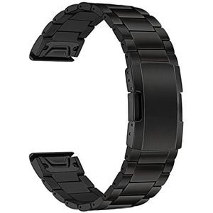 Snel compatibel met lederen horlogeband 22mm Compatibel met Garmin Fenix ​​7 Solar / 6 Pro / 5 Plus/Forerunner 945 / Aanpak S62 / EPIX GN 2 Watch Band Strap (Color : Titanium, Size : Quatix 6)