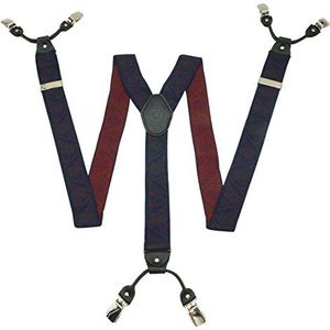Panegy – Vintage bretels voor heren, verstelbare Y 6 clips, klassieke breedte 3,5 cm, elastisch broek, kostuum, avond/bruiloft, gestreept - - Taille unique