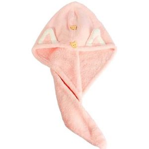 QAUUCP Haardrogende handdoek wrap microvezel haarhanddoek sneldrogend haarbad douche droog hoofd tulband haardroogkap (volwassen roze)