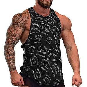 The Legend Has Retired heren spiertank top gym fitness tank shirts volledige print mouwloos T-shirts vest XL