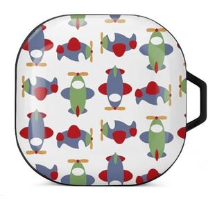 Driewieler Vliegtuig Oordopjes Case Compatibel met Samsung Hard Shell Beschermende Cover Case Zwart-Stijl